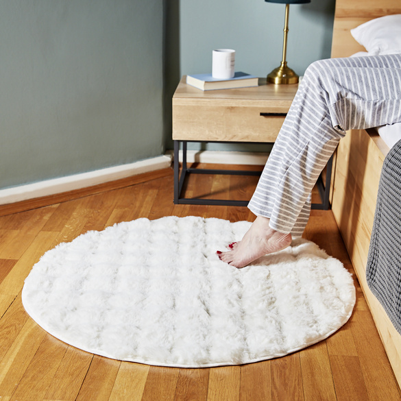 Tapis de lit crème, Ø 90 cm Eldo