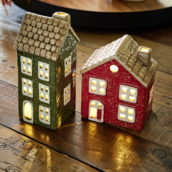Maison en céramique LED verte Eldo