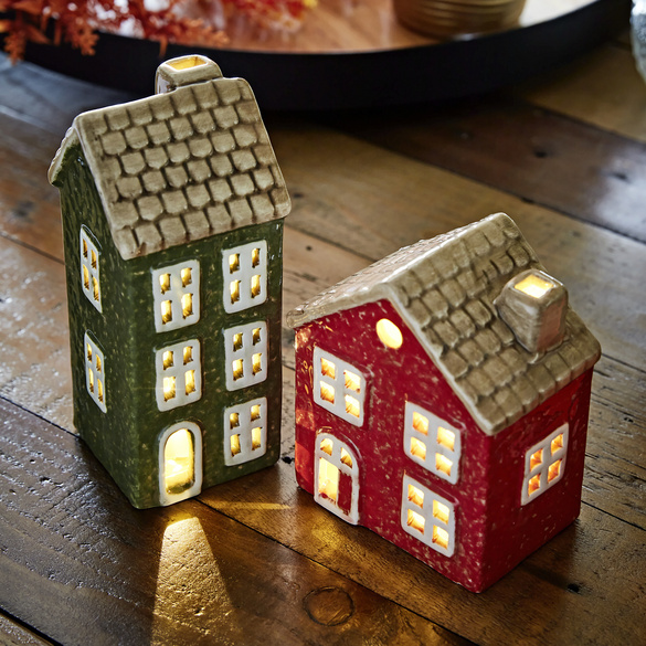 Maison en céramique LED verte Eldo