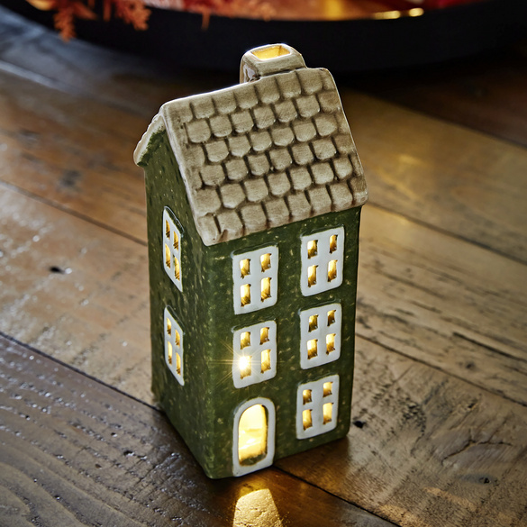 Maison en céramique LED verte Eldo