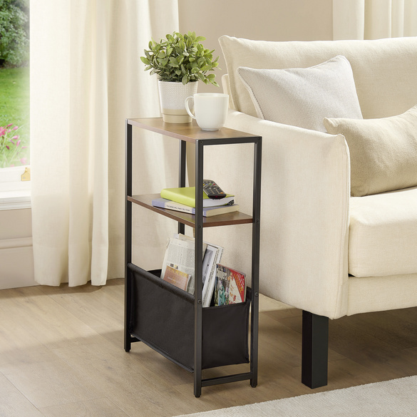 Table d’appoint compacte avec panier de rangement