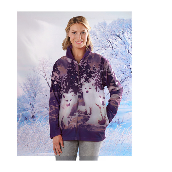 Veste polaire "Horde de loups", fuchsia