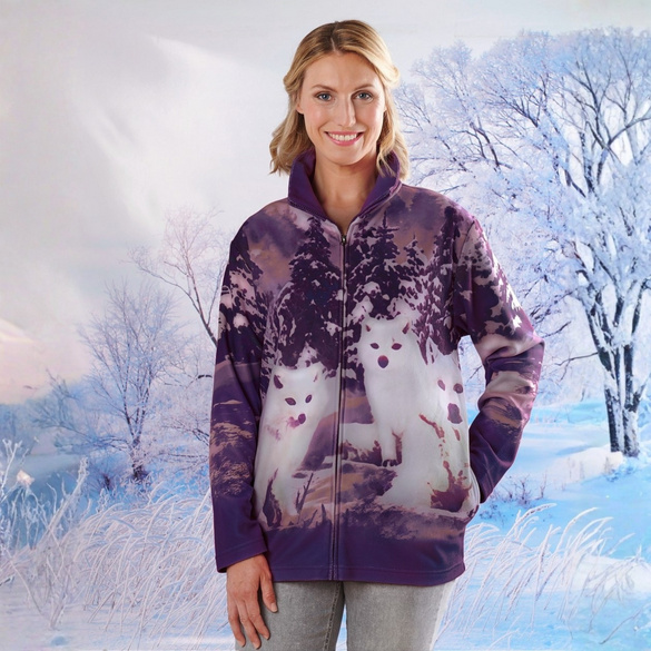 Veste polaire "Horde de loups", fuchsia