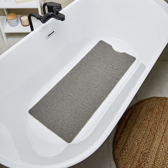 Tapis de baignoire effet luffa gris
