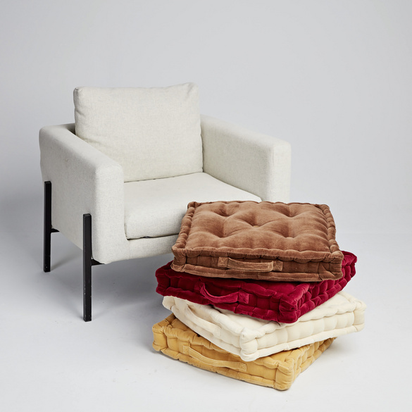 Coussin rehausseur en velours - bordeaux