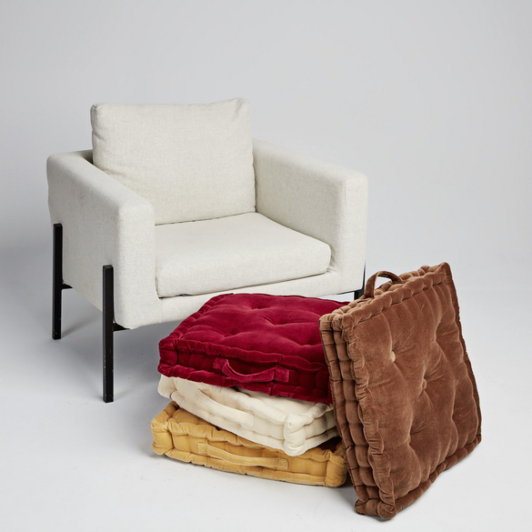 Coussin rehausseur en velours - bordeaux
