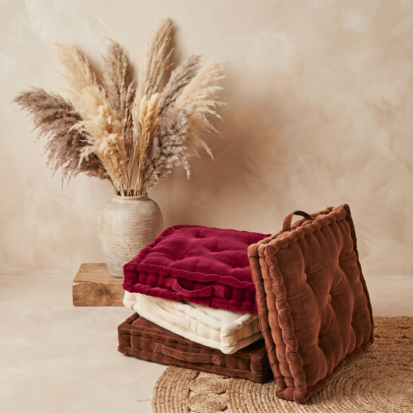Coussin rehausseur en velours "marron"
