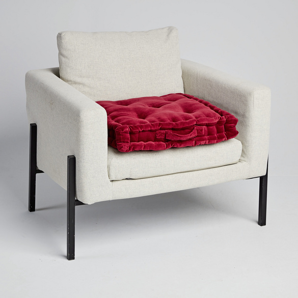 Coussin rehausseur en velours - bordeaux