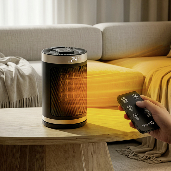 Mini-radiateur avec thermostat et télécommande