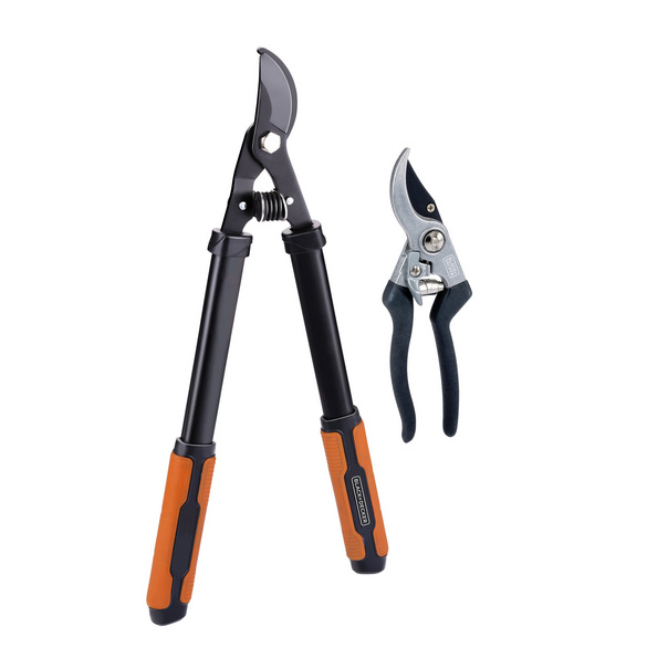 Lot de 2 sécateur + élagueur de jardin Black+Decker