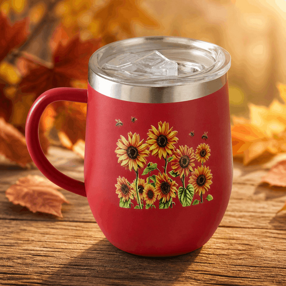 Mug isotherme à motif floral Basilico