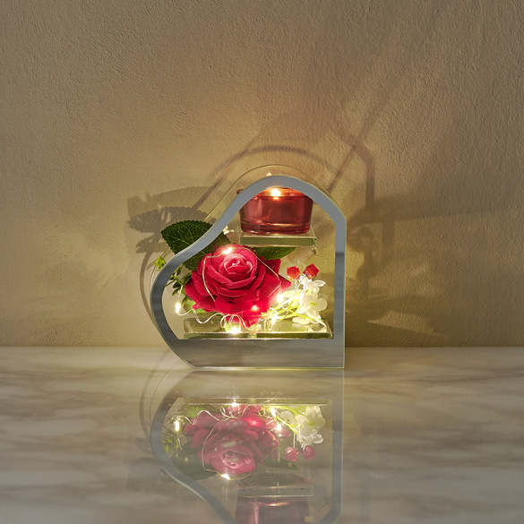 Photophore LED « Rose rouge » Eldo