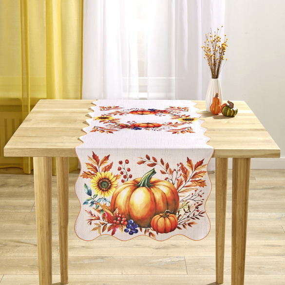 Chemin de table « Récolte de citrouilles »
