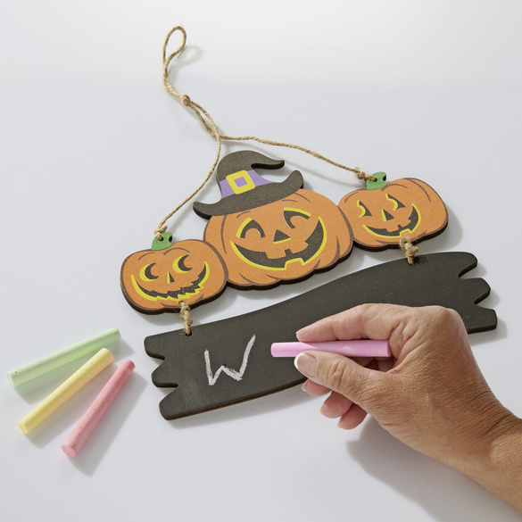 Plaque de porte « Halloween » avec craie