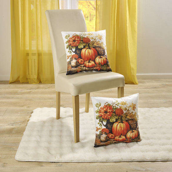 Housse de coussin "Récolte de citrouilles"