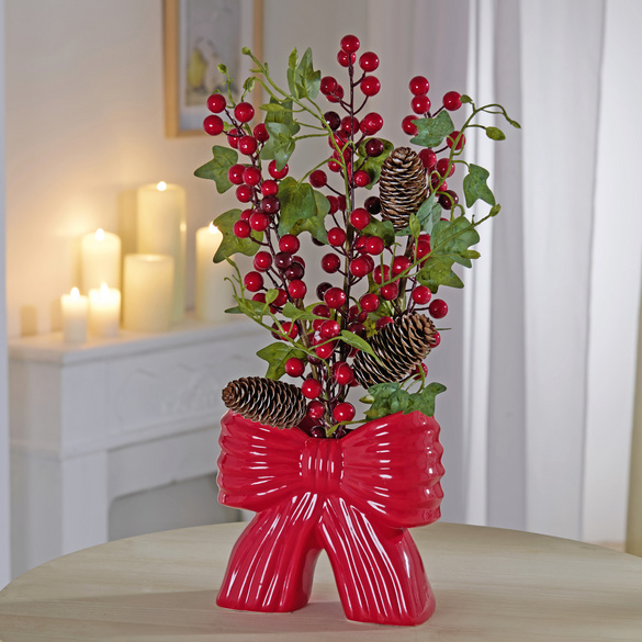 Vase à fleurs « Nœud » rouge