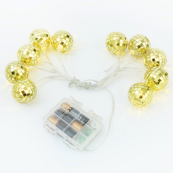 Guirlande lumineuse LED « boule disco » 10 pièces