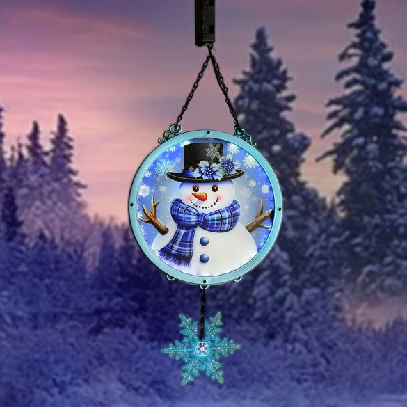 Décoration à suspendre lumineuse « Bonhomme de neige »