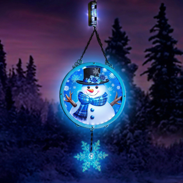Décoration à suspendre lumineuse « Bonhomme de neige »