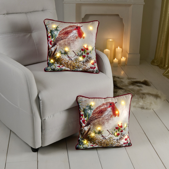 Housse de coussin LED Rouge-gorge Eldo