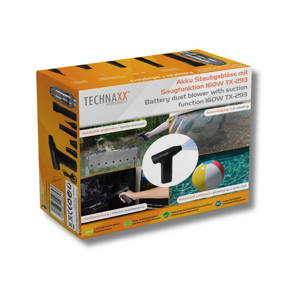 Nettoyeur à air comprimé sur batterie avec fonction d'aspiration Technaxx