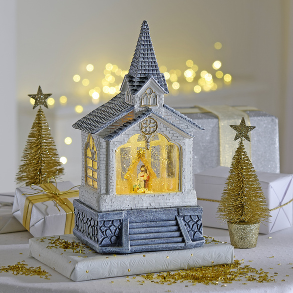 Église enneigée à LED Eldo