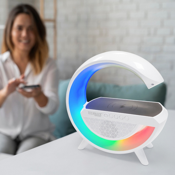 Veilleuse LED Haut-parleur avec fonction de charge sans fil Technaxx