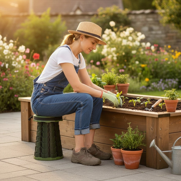Chaise télescopique verte pliable avec poignée