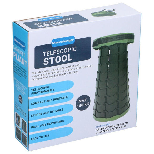 Chaise télescopique verte pliable avec poignée