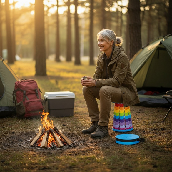 Chaise télescopique pliable Arc-en-ciel avec poignée de transport