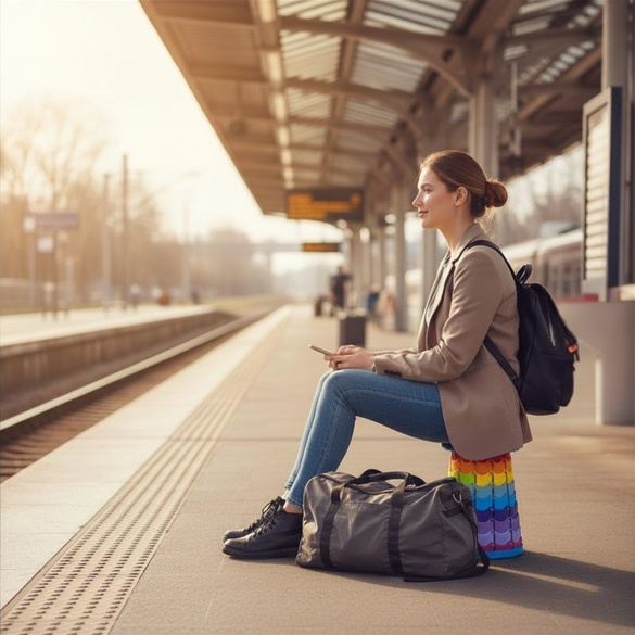 Chaise télescopique pliable Arc-en-ciel avec poignée de transport