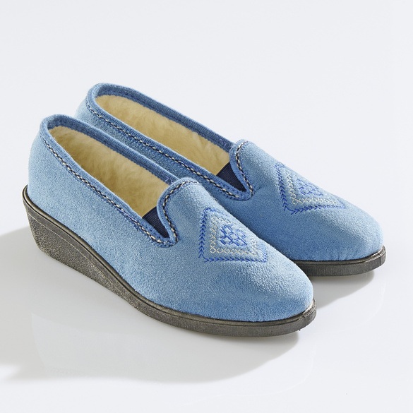 Pantoufle folklorique Almadia bleu