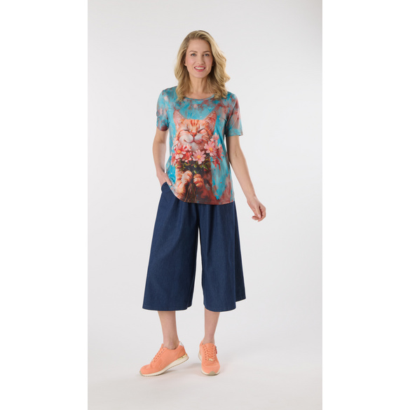 Jupe-culotte "Mara" bleu jean