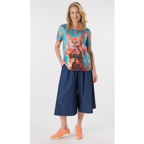 Jupe-culotte "Mara" bleu jean
