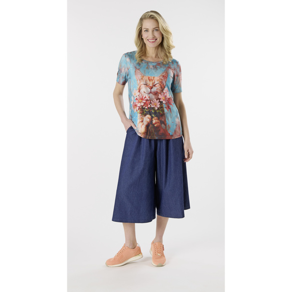 Jupe-culotte "Mara" bleu jean