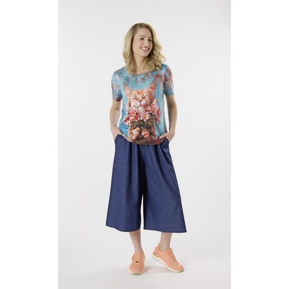 Jupe-culotte "Mara" bleu jean