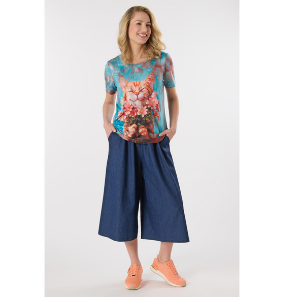 Jupe-culotte "Mara" bleu jean