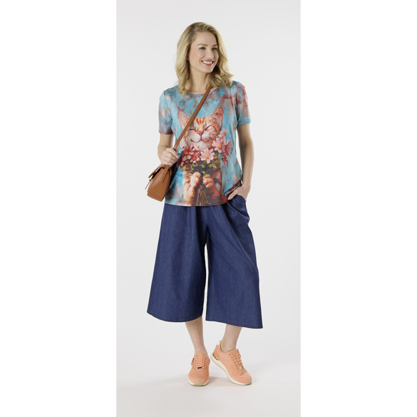 Jupe-culotte "Mara" bleu jean