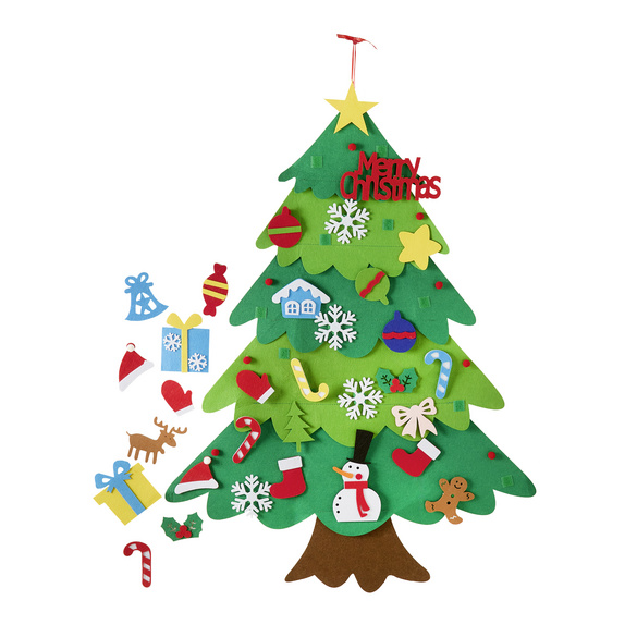 Sapin de Noël en feutre avec 32 décorations amovibles