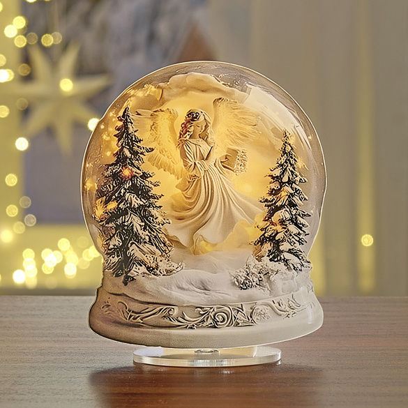 Présentoir en acrylique « Boule de verre avec ange » à effet 3D Eldo