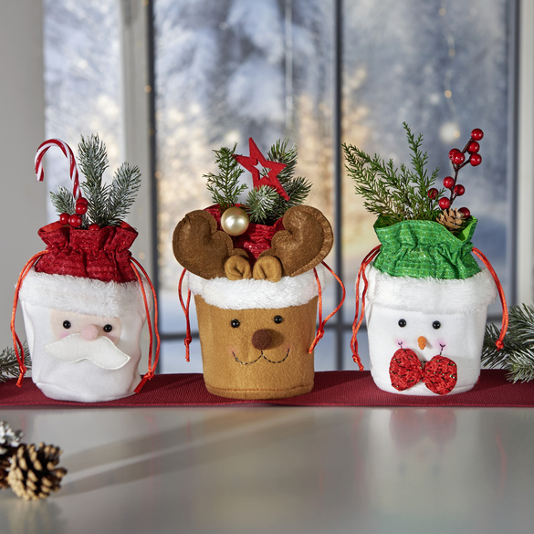 Lot de 3 pochettes cadeaux de Noël