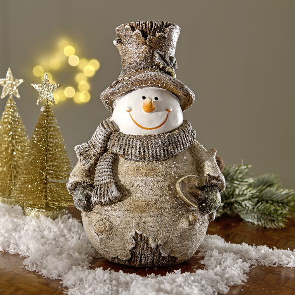 Figurine bonhomme de neige en polyrésine Eldo
