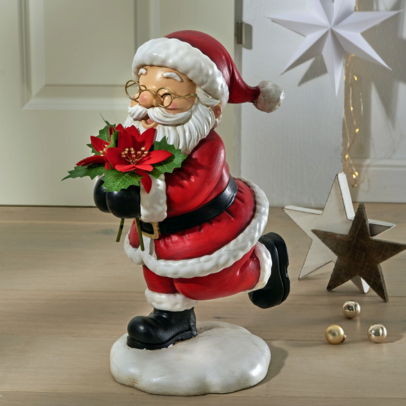 Déco de Noël « Père Noël avec poinsettia » Eldo