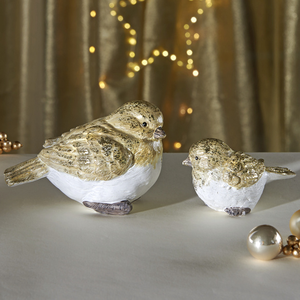 Lot de 2 figurines décoratives d’oiseaux en polyrésine Eldo