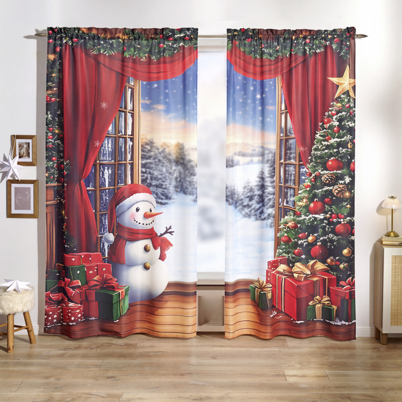 Rideaux « Magie de Noël », lot de 2 140x230cm Eldo