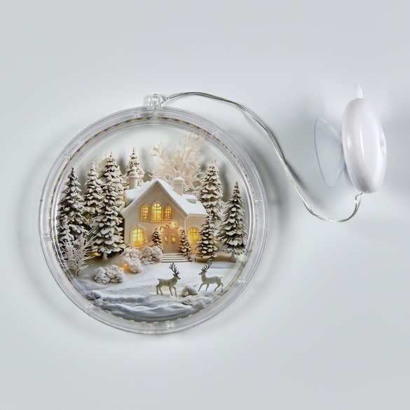 Suspension de fenêtre LED « Paysage enneigé » Eldo