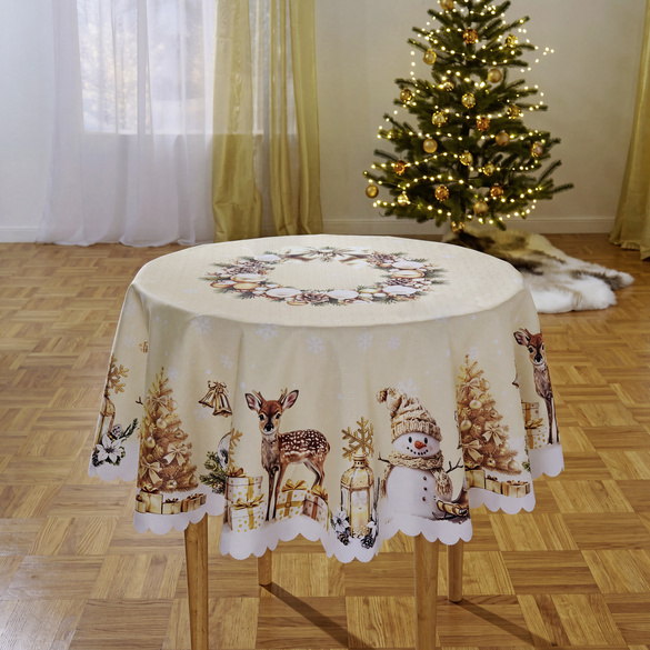Nappe « Bonhomme de neige doré » Ø 140 cm Eldo
