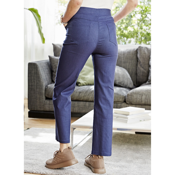 Jean taille haute « Coco » bleu