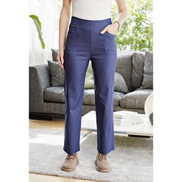 Jean taille haute « Coco » bleu