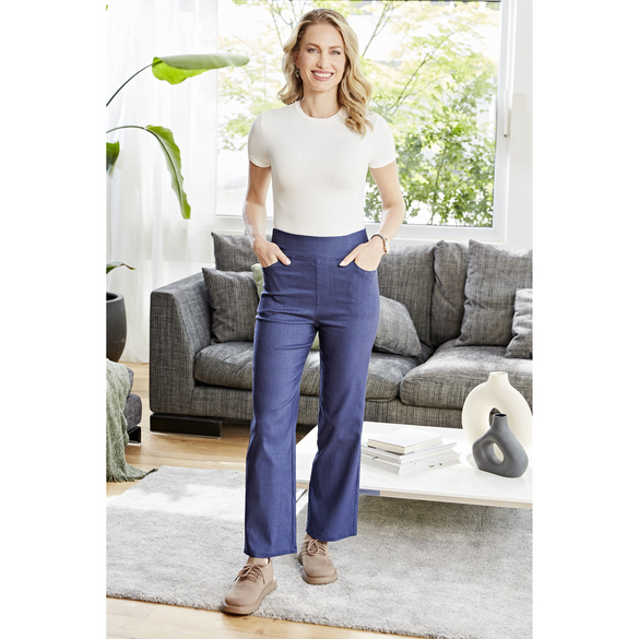 Jean taille haute « Coco » bleu